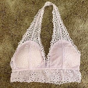 Pink Lace Halter Bralette